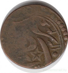 Монета. Бухара. 1 таньга 1918 (1336) год. Диаметр 13 - 16 мм. Звезда.