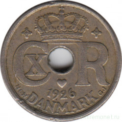 Монета. Дания. 10 эре 1926 год.