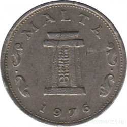 Монета. Мальта. 5 центов 1976 год.