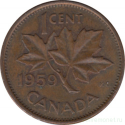 Монета. Канада. 1 цент 1959 год.