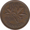 Монета. Канада. 1 цент 1959 год. ав.