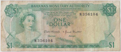 Банкнота. Багамские острова. 1 доллар 1968 год. Тип 27а.