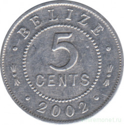 Монета. Белиз. 5 центов 2002 год.