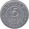 Монета. Белиз. 5 центов 2002 год. ав.