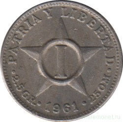 Монета. Куба. 1 сентаво 1961 год.