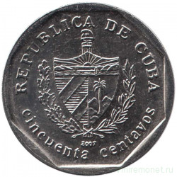 Монета. Куба. 50 сентаво 2007 год (конвертируемый песо). 