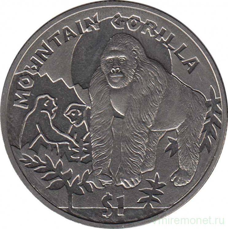 Монета. Сьерра-Леоне. 1 доллар 2011 год. Горная горилла.