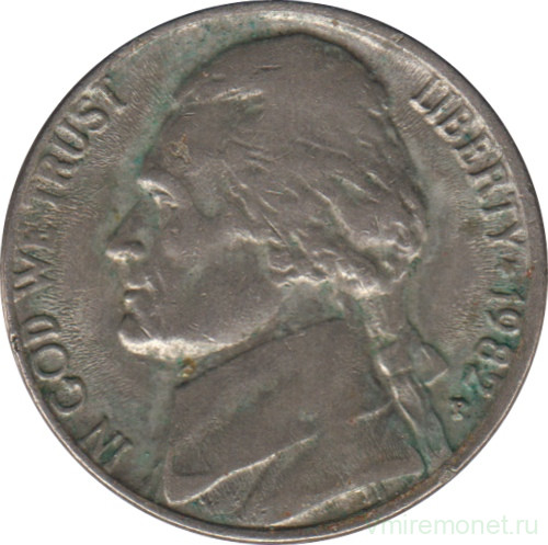 Монета. США. 5 центов 1982 год. Монетный двор P.