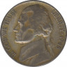 Монета. США. 5 центов 1945 год. Монетный двор S. ав.