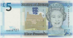 Банкнота. Джерси (Великобритания). 5 фунтов 2010 год. Тип 33а.