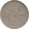 Аверс. Монета. Швеция. 1 крона 1967 год.