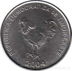 Монета. Восточный Тимор. 10 сентаво 2004 год.