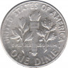 Монета. США. 10 центов 1947 год. Серебряный дайм Рузвельта. Монетный двор D. рев.