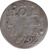 Монета. Голландская республика 2 стювера 1792 год. ав.