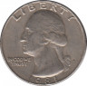  Монета. США. 25 центов 1981 год. Монетный двор P. ав.
