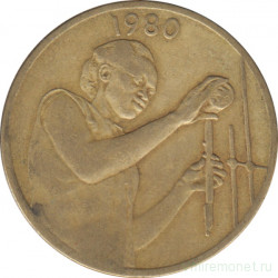 Монета. Западноафриканский экономический и валютный союз (ВСЕАО). 25 франков 1980 год.