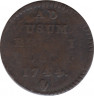Монета. Австрийские Нидерланды. 1 лиард 1744 год. Монетный двор - Антверпен (рука). рев.