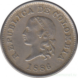 Монета. Колумбия. 5 сентаво 1886 год.