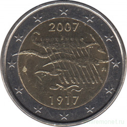 Монета. Финляндия. 2 евро 2007 год. Независимость.