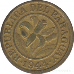 Монета. Парагвай. 10 сентимо 1944 год.