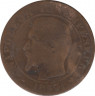 Монета. Франция. 5 сантимов 1853 год. МА. ав.