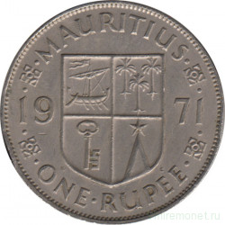 Монета. Маврикий. 1 рупия 1971 год.