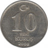Монета. Турция. 10 курушей 2008 год. ав.