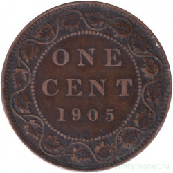 Монета. Канада. 1 цент 1905 год.