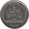 Монета. Тринидад и Тобаго. 10 центов 2001 год. ав.