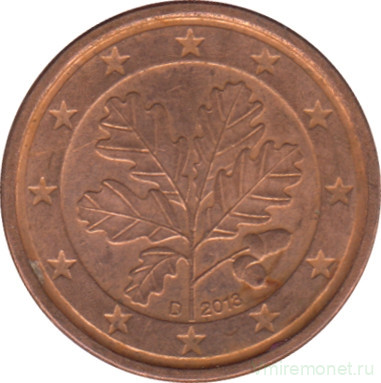 Монета. Германия. 1 цент 2013 год. (D).