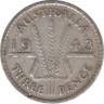 Монета. Австралия. 3 пенса 1943 год.