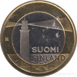 Монета. Финляндия. 5 евро 2013 год. Исторические регионы Финляндии. Строения. Аланды.