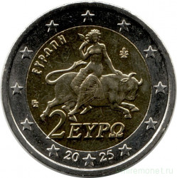 Монеты. Греция. Набор евро 8 монет 2025 год. 1, 2, 5, 10, 20, 50 центов, 1, 2 евро.