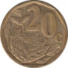 Монета. Южно-Африканская республика (ЮАР). 20 центов 2017 год. рев.
