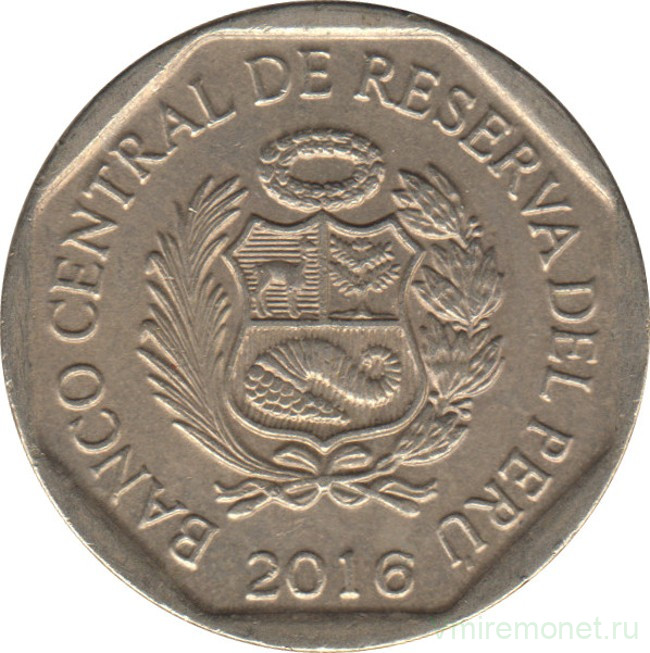 Монета. Перу. 1 соль 2016 год.