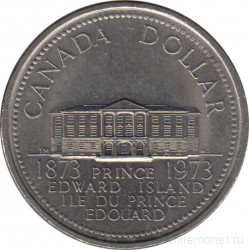 Монета. Канада. 1 доллар 1973 год. 100 лет присоединения острова принца Эдуарда.