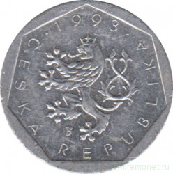 Монета. Чехия. 20 геллеров 1993 год. Монетный двор - Яблонец.