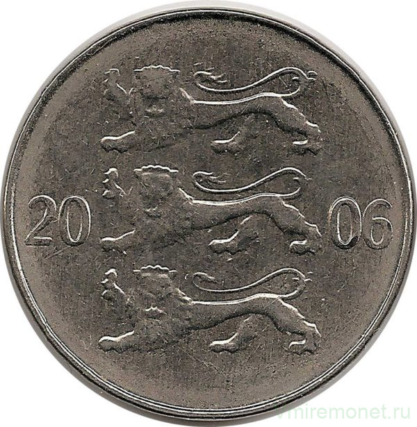 Монета. Эстония. 20 сенти 2006 год.