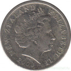 Монета. Новая Зеландия. 5 центов 2000 год.