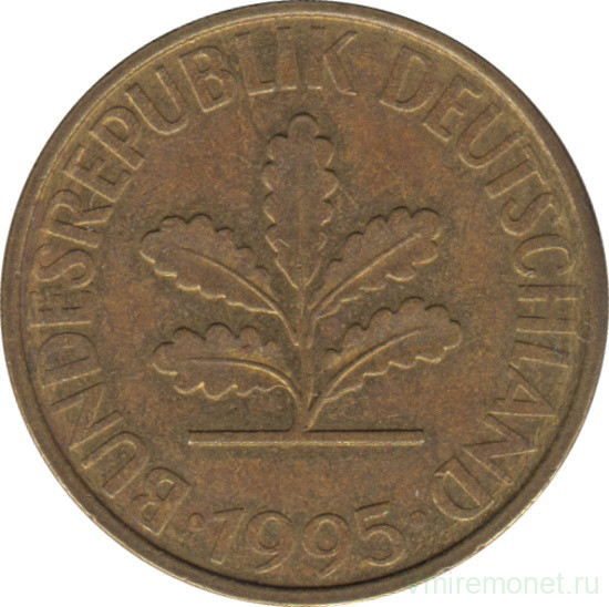 Монета. ФРГ. 10 пфеннигов 1995 год. Монетный двор - Берлин (А).
