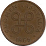 Аверс.Монета. Финляндия. 5 пенни 1965 год.