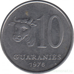 Монета. Парагвай. 10 гуарани 1976 год.