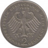  Монета. ФРГ. 2 марки 1989 год. Людвиг Эрхард. Монетный двор - Гамбург (J). рев.