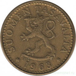 Монета. Финляндия. 20 пенни 1963 год.