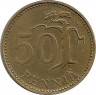 Монета. Финляндия. 50 пенни 1990 год (алюминиевая бронза). рев.