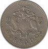 Монета. Барбадос. 10 центов 1973 год. ав.