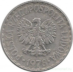 Монета. Польша. 1 злотый 1978 год. Со знаком монетного двора.