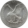 Монета. США. 1 доллар 2021 год. Шагающая свобода, орел с дубовой веткой.