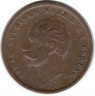 Монета. Швеция. 1 эре 1858 год. (Буквы LA под бюстом)