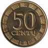 Монета. Литва. 50 центов 2000 год.